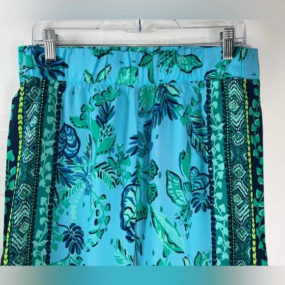 NWT Lilly Pulitzer Bal Harbour Palazzo Pants Plant One On You Size Medium 32x33 - Picture 3 of 8